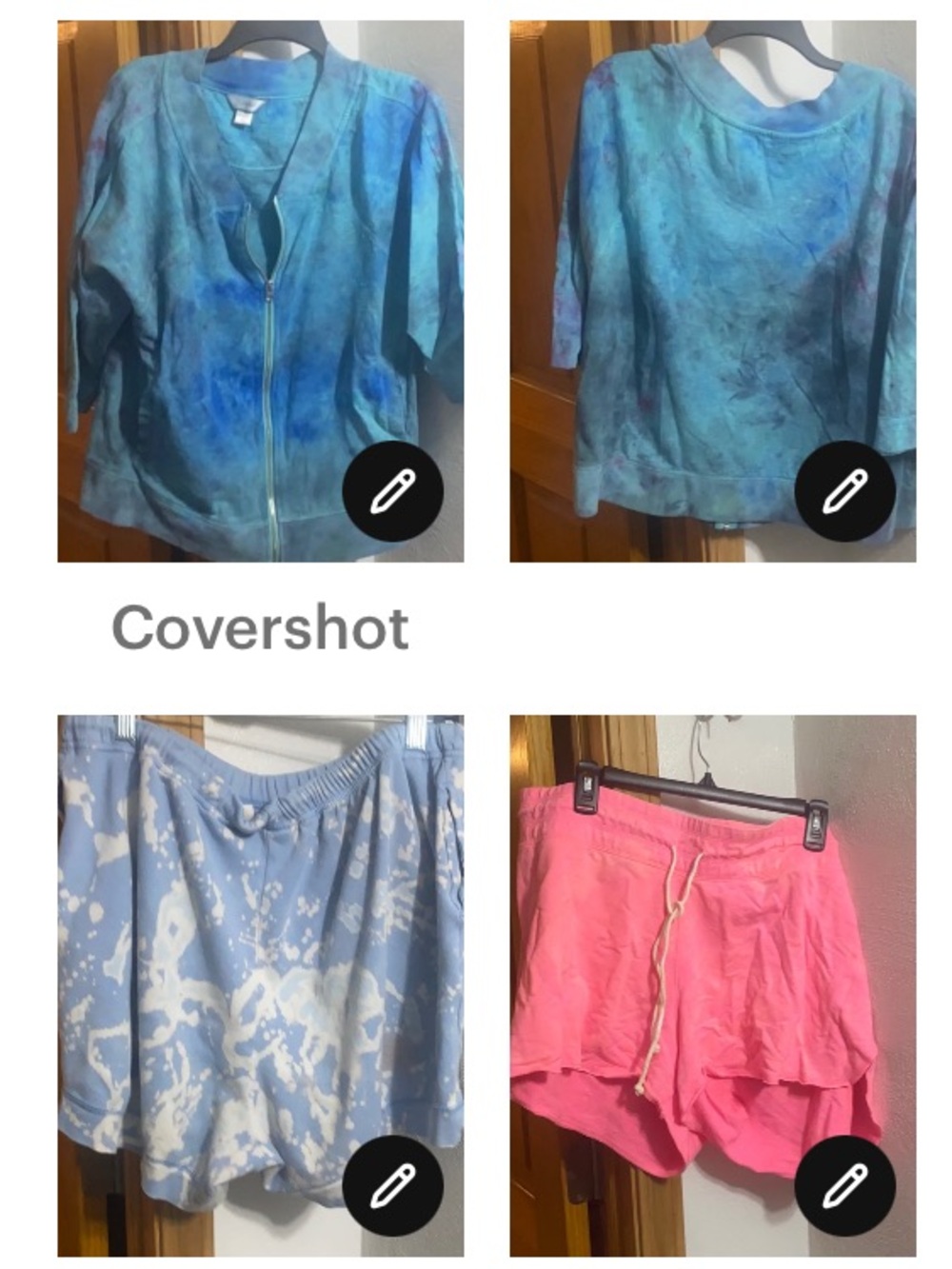 2 tie-dye shorts 1-2X & CJ Banks Zip-Up 1X